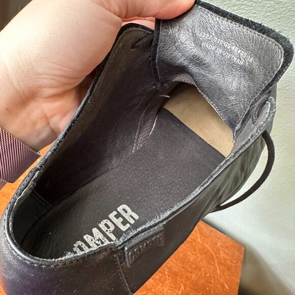 CAMPER Mauro black lace-up oxford | EU 40 US M7 W9 | leather menswear shoes - Picture 9 of 9